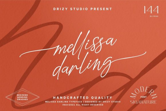 Mellissa Darling: Elegant Script Font for Editors